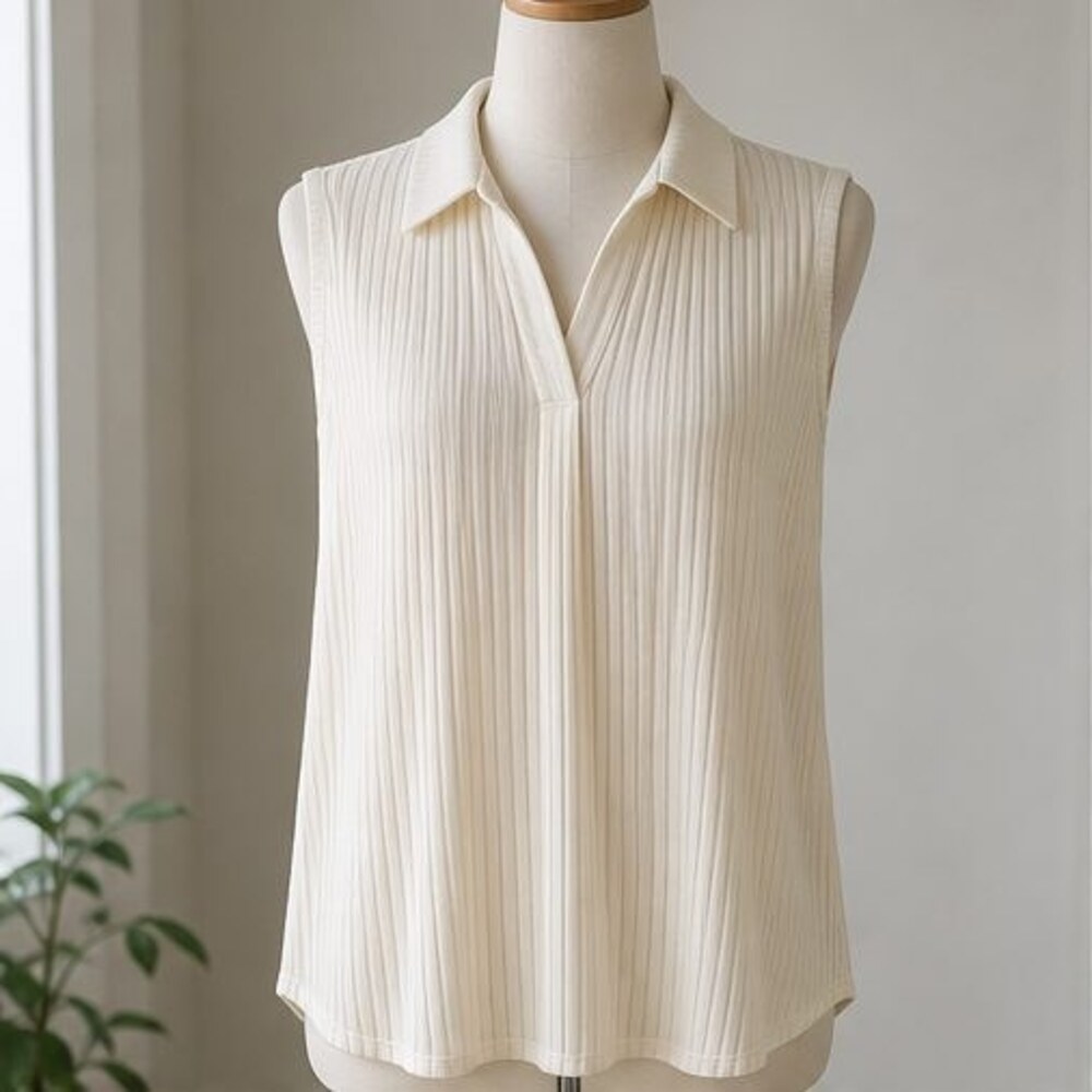 Ivory V Neck Top